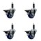 Service Caster 3'' Blue Poly Swivel 1'' Expanding Stem Caster Set with Brake, 4PK SCC-EX20S314-PPUB-BLUE-PLB-1-4 - alternate 1